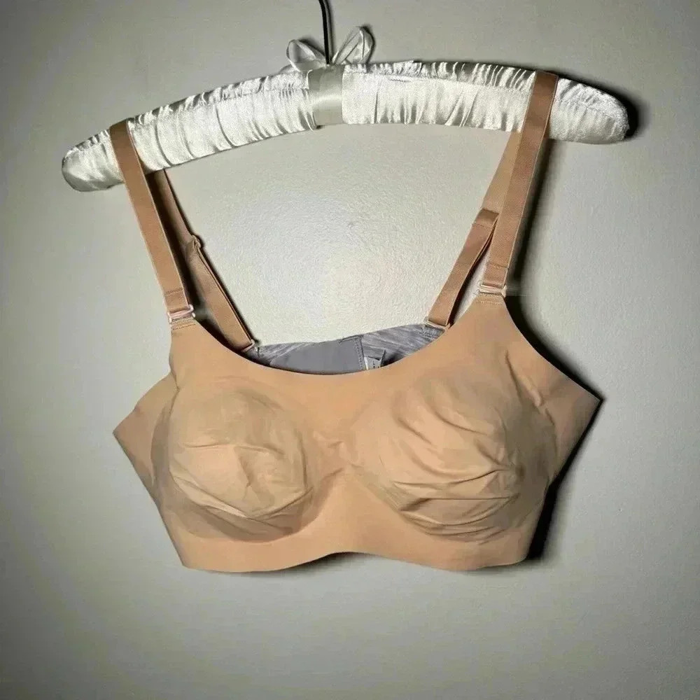 Knix by Knixwear Size 3 Beige Heather Gray Evolution Wire Free Bra Reversible - Picture 3 of 6